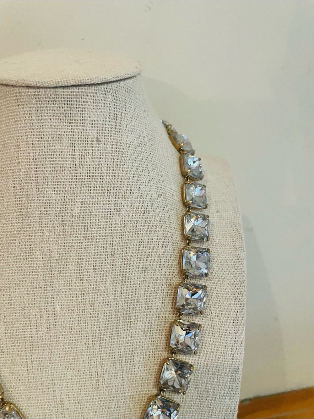 J. Crew Square Crystal Statement Necklace Blogger Fav - Picture 3 of 6